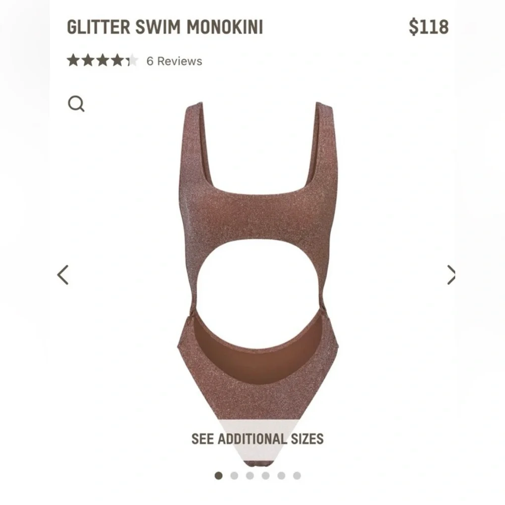 NWT Skims Glitter Swim Monokini Size XL